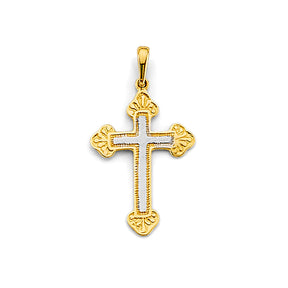 14K Two-Tone Gold Cross Pendant