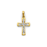14K Two-Tone Gold Small Cross Pendant