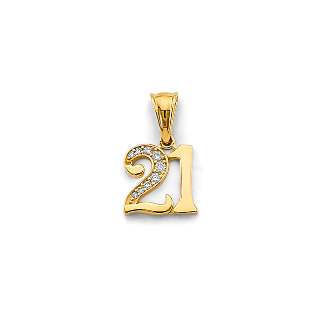 14K Gold 21st Birthday Pendant