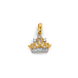 14K Two-Tone Gold Petite Crown Pendant