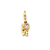 14K Yellow Gold Love Charm
