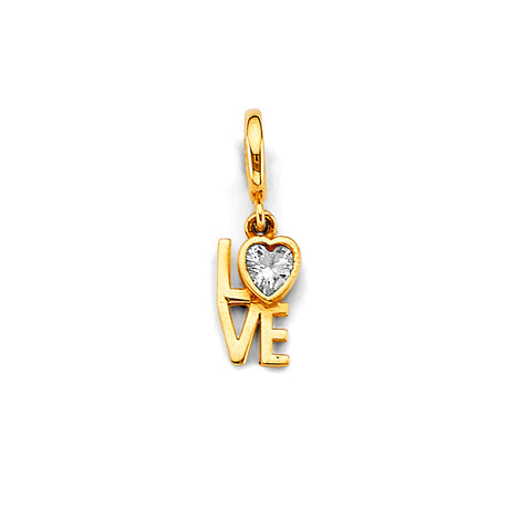 14K Yellow Gold Love Charm