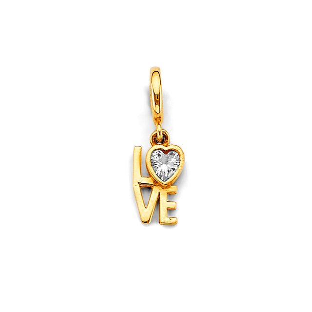 14K Yellow Gold Love Charm