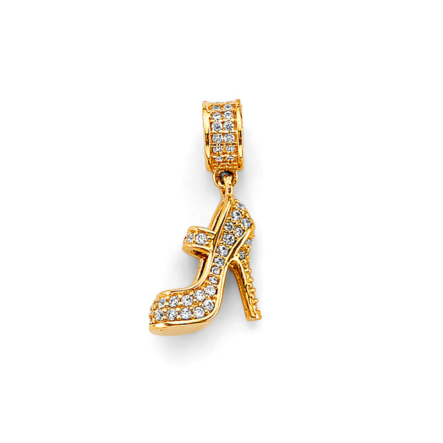 14K Yellow Gold High-Heel Shoe Charm
