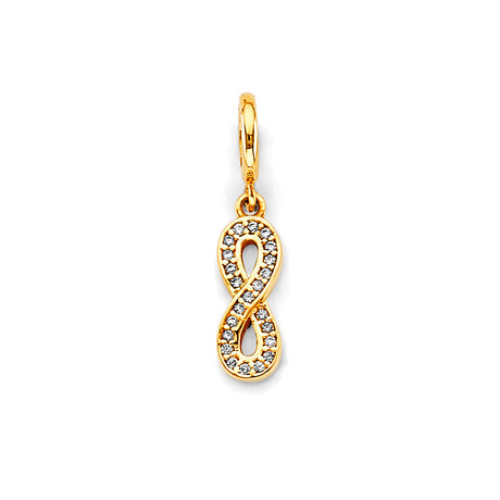 14K Two-Tone Gold Infinity Charm