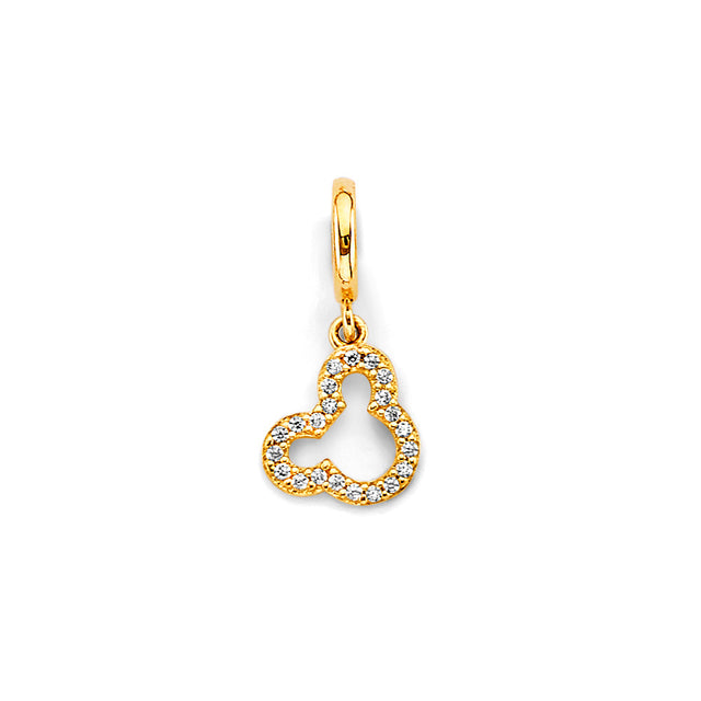 14K Two-Tone Gold Mouse Charm