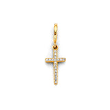 14K Yellow Gold CZ Cross For Mix&Match Br Pendant