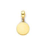 14K Yellow Gold Plain Engravable Chrm For Mix&Match Br Pendant
