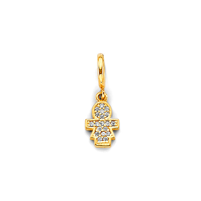 14K Two-Tone Gold Girl Charm