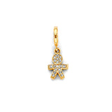 14K Two-Tone Gold Boy Charm