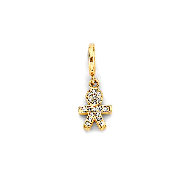 14K Two-Tone Gold Boy Charm
