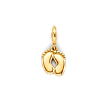 14K Yellow Gold Baby Footprints Charm