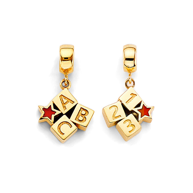 14K Yellow Gold Abc Blocks For Mix&Match Br Pendant