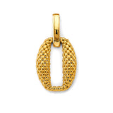14K Yellow Gold Oval Mesh Pendant