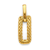 14K Yellow Gold Rectangular Mesh Pendant