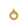 14K Yellow Gold Round Mesh Pendant
