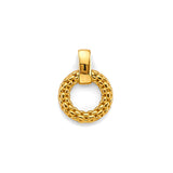 14K Yellow Gold Round Mesh Pendant