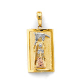 14K Tricolor Gold Santa Muerte Pendant