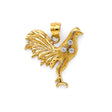 14K Two-Tone Gold Rooster Pendant