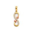 14K Two-Tone Gold Double Infinity Heart Pendant