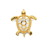 14K Yellow Gold Openwork Sea Turtle Pendant