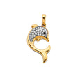 14K Two-Tone Gold Dolphin Pendant