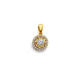 14K Yellow Gold CZ / Set Pendant