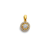 14K Yellow Gold CZ / Set Pendant