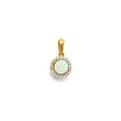 14K Yellow Gold Round Synthetic Opal Halo Pendant