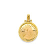 14K Yellow Gold Queen Elizabeth Filigree Coin Pendant