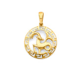 14K Yellow Gold Zodiac Medallion Pendant