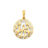 14K Yellow Gold Zodiac Medallion Pendant