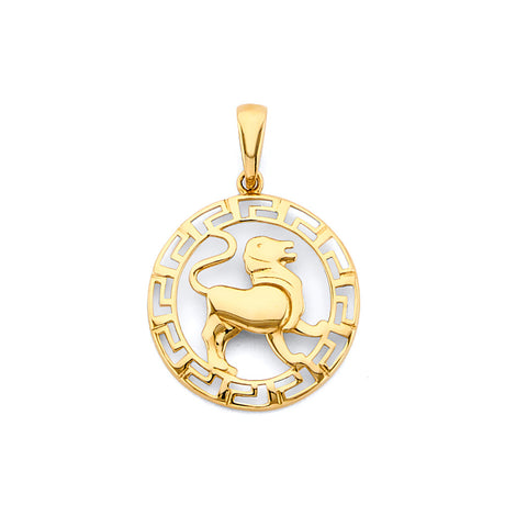 14K Yellow Gold Zodiac Medallion Pendant