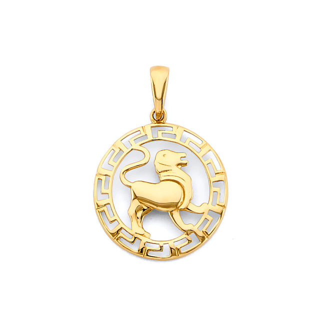 14K Yellow Gold Zodiac Medallion Pendant