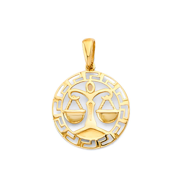 14K Yellow Gold Zodiac Medallion Pendant