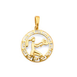 14K Yellow Gold Zodiac Medallion Pendant