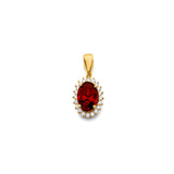 14K Yellow Gold Oval Birthstone Pendant