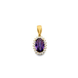 14K Yellow Gold Oval Birthstone Pendant