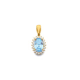 14K Yellow Gold Oval Birthstone Pendant