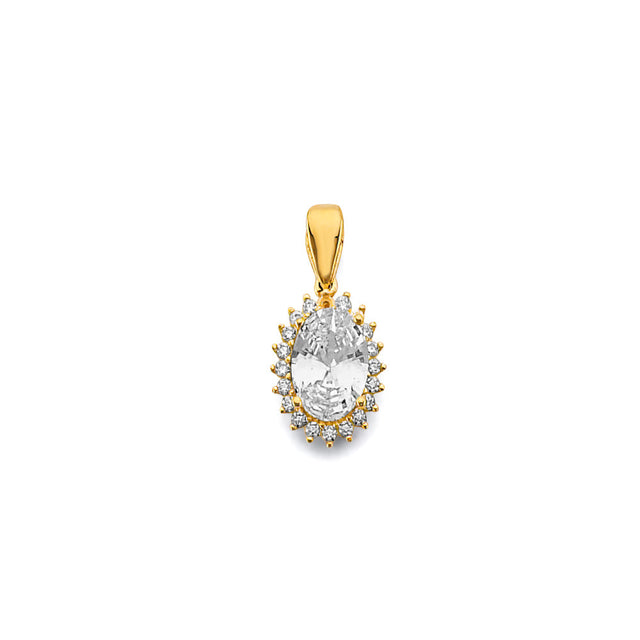 14K Yellow Gold Oval Birthstone Pendant