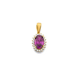14K Yellow Gold Oval Birthstone Pendant