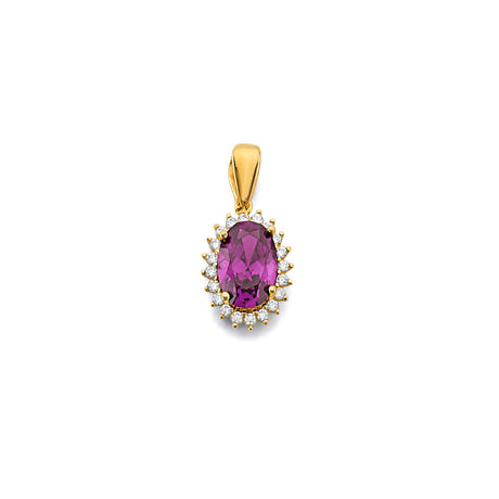 14K Yellow Gold Oval Birthstone Pendant