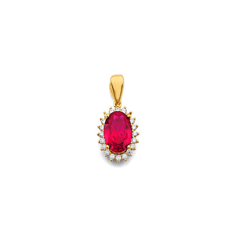 14K Yellow Gold Oval Birthstone Pendant