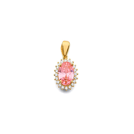 14K Yellow Gold Oval Birthstone Pendant