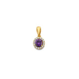 14K Yellow Gold Round Birthstone Pendant
