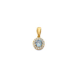 14K Yellow Gold Round Birthstone Pendant