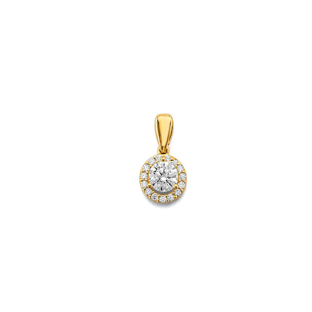 14K Yellow Gold Round Birthstone Pendant