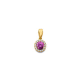 14K Yellow Gold Round Birthstone Pendant