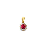 14K Yellow Gold Round Birthstone Pendant