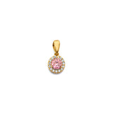 14K Yellow Gold Round Birthstone Pendant